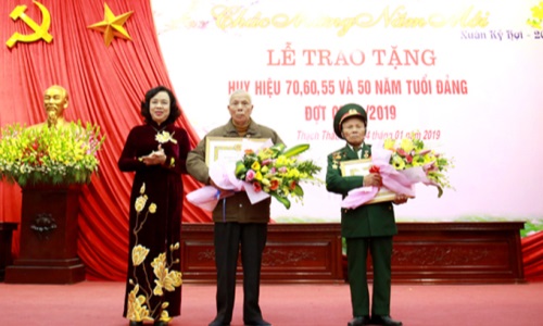 Trao Huy hiệu Đảng nhân kỷ niệm 89 năm Ngày thành lập Đảng (03-02-1930–03-02-2019)