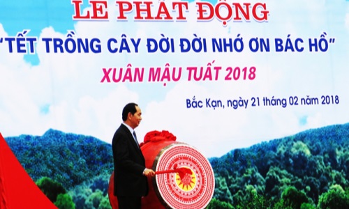 Chủ tịch nước phát động và tham gia 'Tết trồng cây đời đời nhớ ơn Bác Hồ' Xuân Mậu Tuất