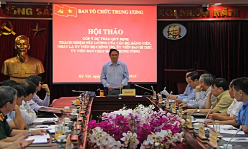 Góp ý dự thảo Quy định về trách nhiệm nêu gương của Ủy viên Bộ Chính trị, Ủy viên Ban Bí thư, Ủy viên Ban Chấp hành Trung ương