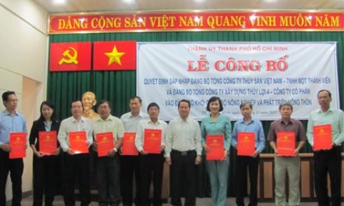 TPHCM: Sáp nhập 2 đảng bộ vào Đảng bộ khối cơ sở Bộ Nông nghiệp và Phát triển nông thôn