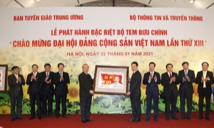 Phát hành đặc biệt bộ tem “Chào mừng Đại hội Đảng Cộng sản Việt Nam lần thứ XIII”