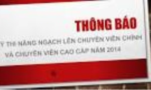 Kết quả thi nâng ngạch chuyên viên chính cơ quan đảng, mặt trận Tổ quốc và các đoàn thể năm 2014
